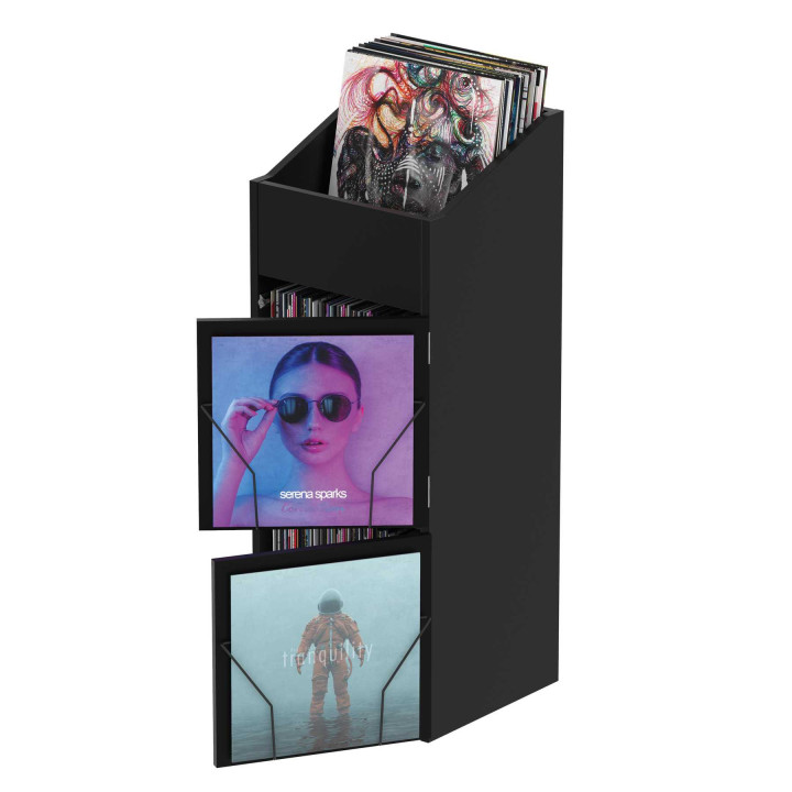 Glorious Record Box Display Door Czarny